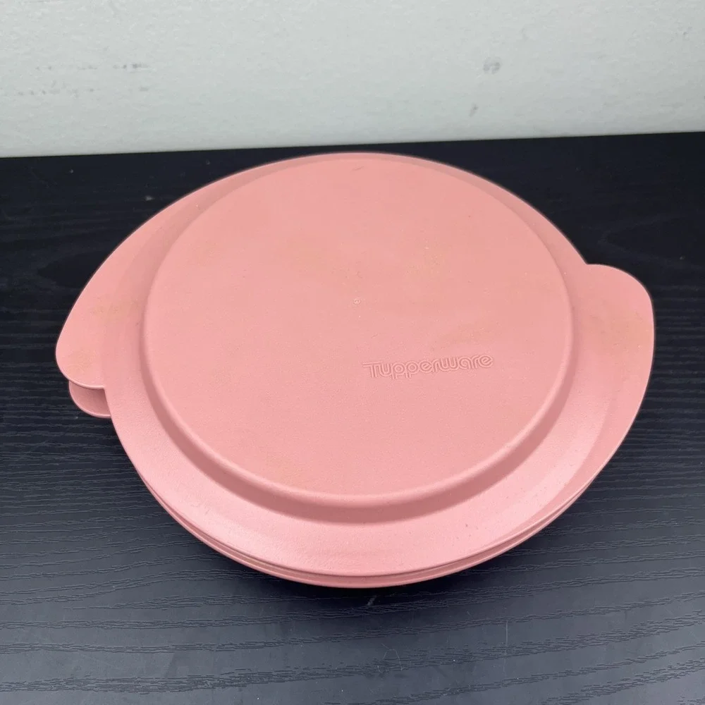 Vintage Tupperware Microwave Reheatables Bowl &‎ Lid Dusty Pink 2527A 2528A